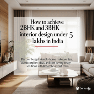Explore how to achieve 2BHK and 3BHK interior design under 5 lakhs in India. Discover budget friendly home makeover tips, Vaastu-compliant ideas, and cost-saving design solutions with Behomly’s expert team.